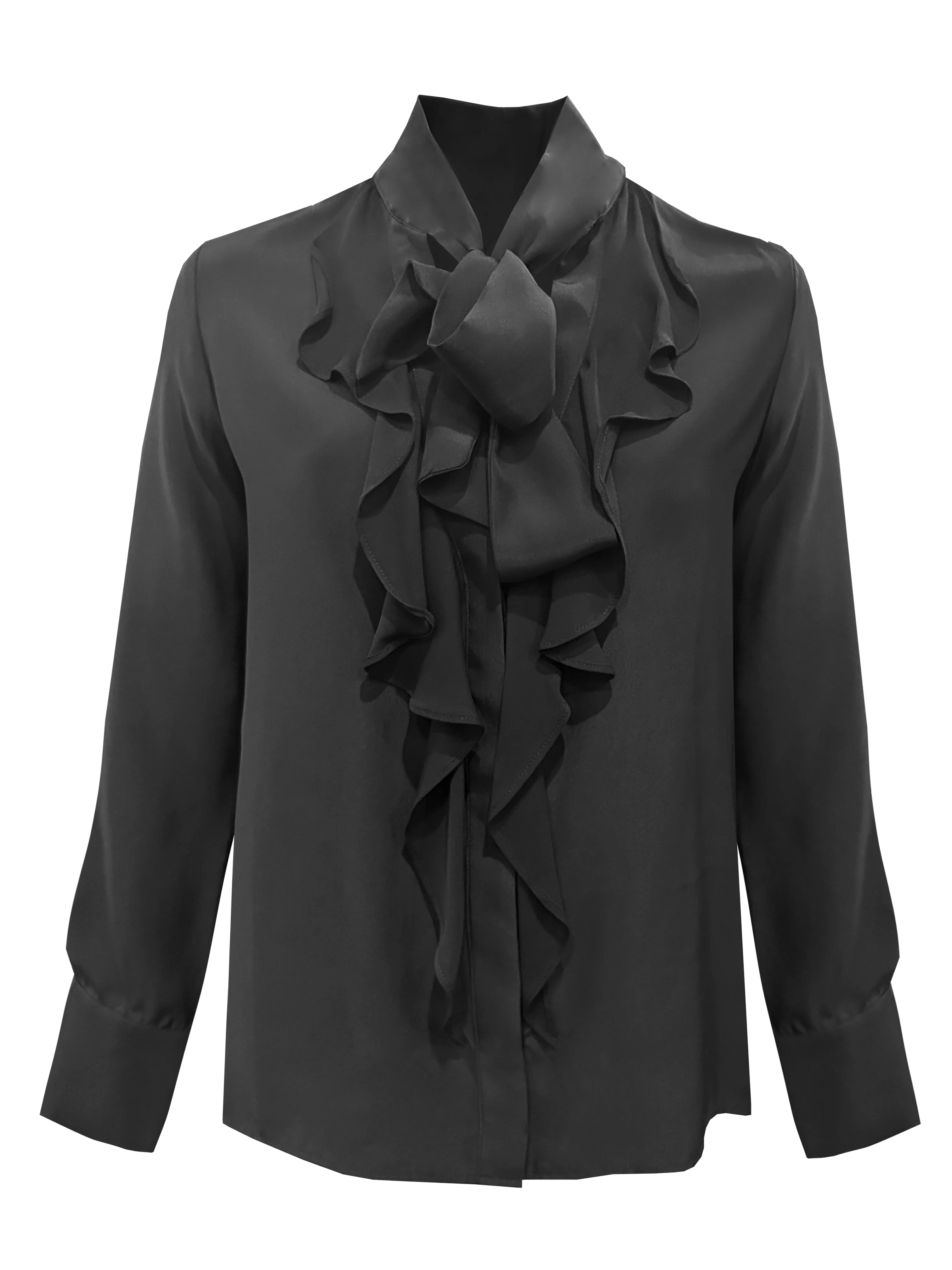 Sophia Ruffle Shirt Black